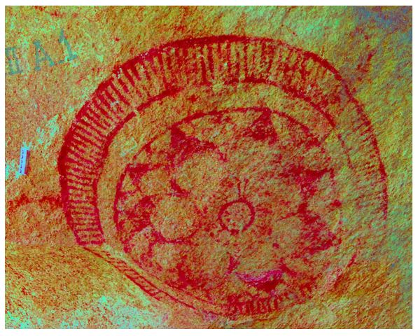 Decorative motif present in the rock shelter of Nawada district, Bihar